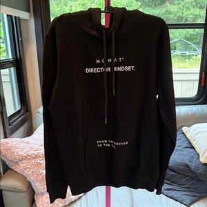 NWT Monat Black Hoodie with White Logo size small